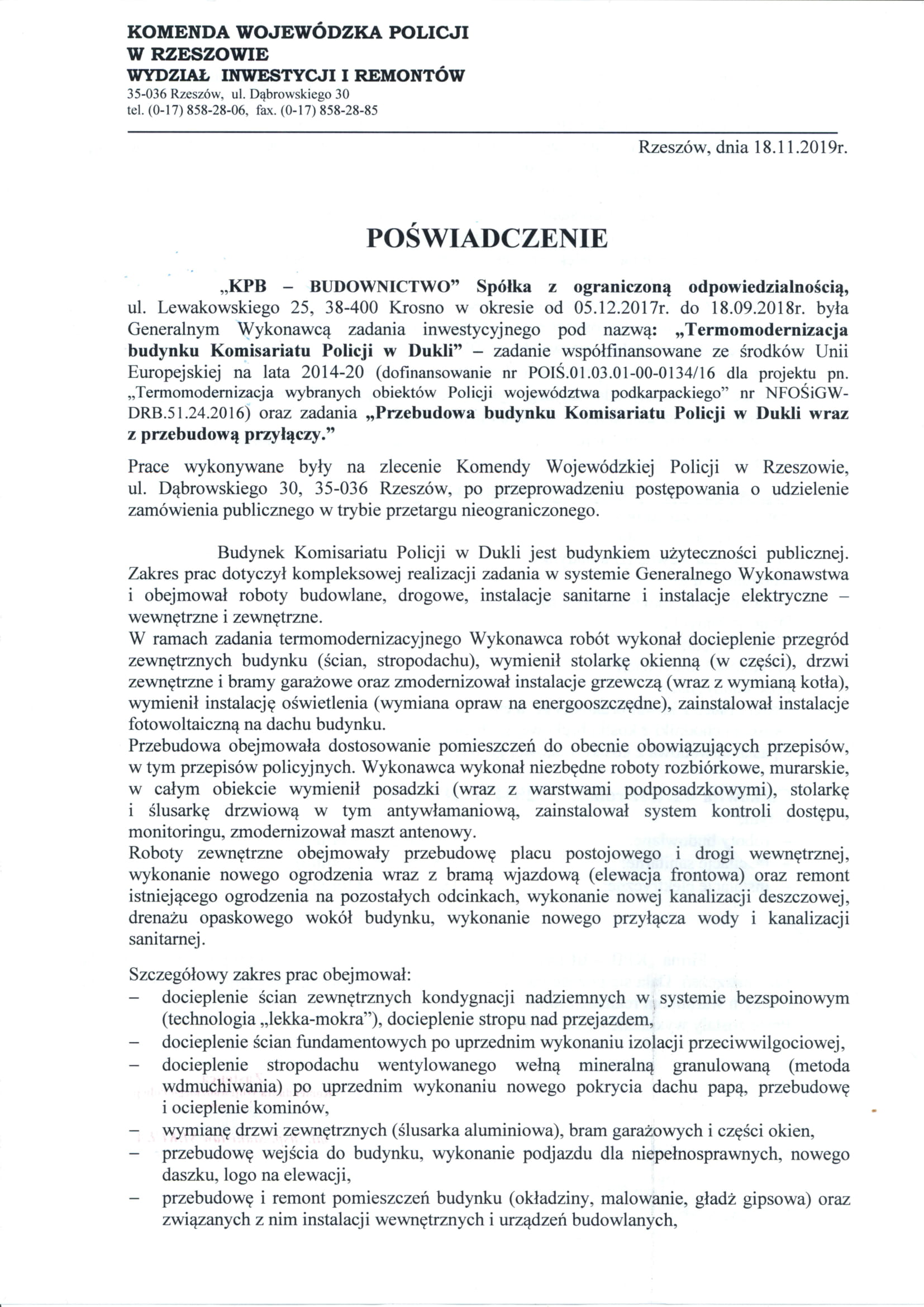 Dukla - Przebudowa Komisariatu Policji w Dukli-1