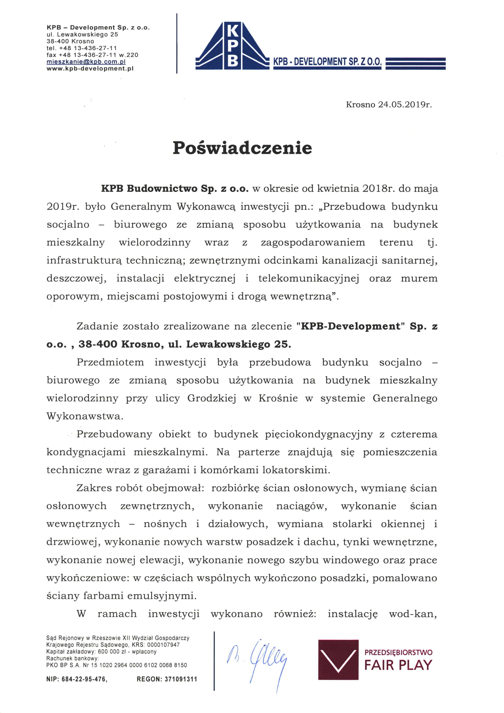 Krosno - Budynek mieszkalny ul. Grodzka-1