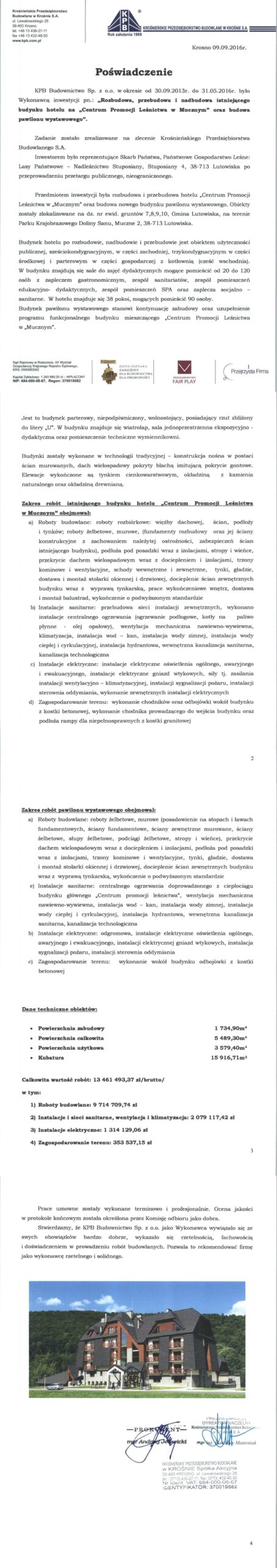 Poświadczenie - Muczne-pionowe