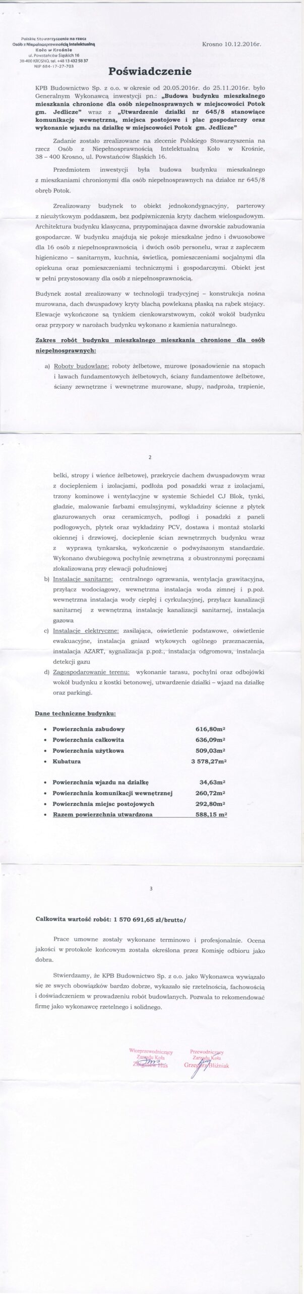 Poświadczenie - Potok mieszkania chronione-pionowe